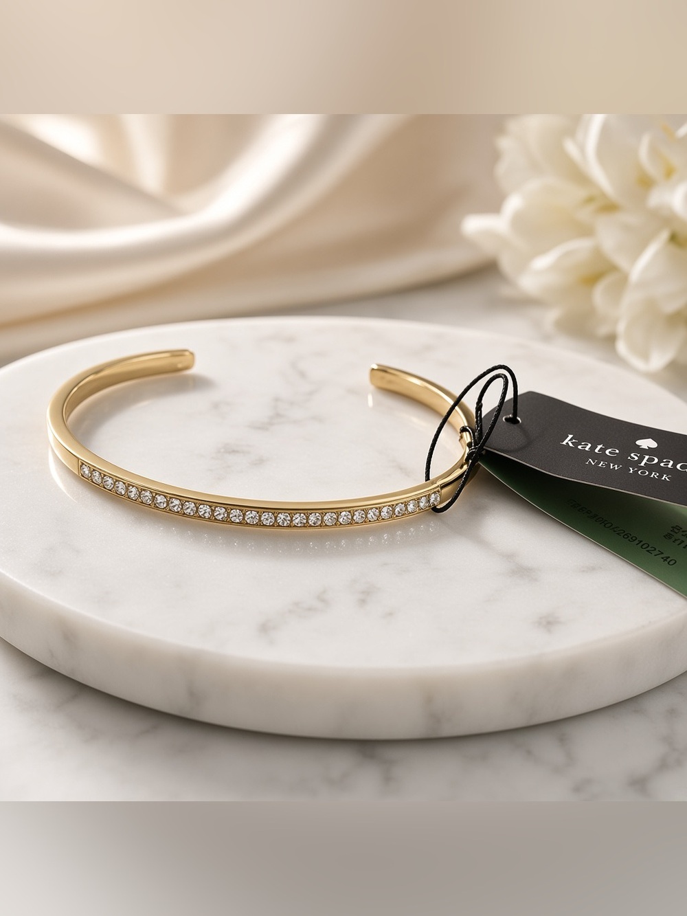 kate spade Gold Crystal Pavé Open Cuff Bracelet